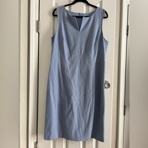 Banana Republic Sleeveless Sky Blue V-Notch Midi Dress